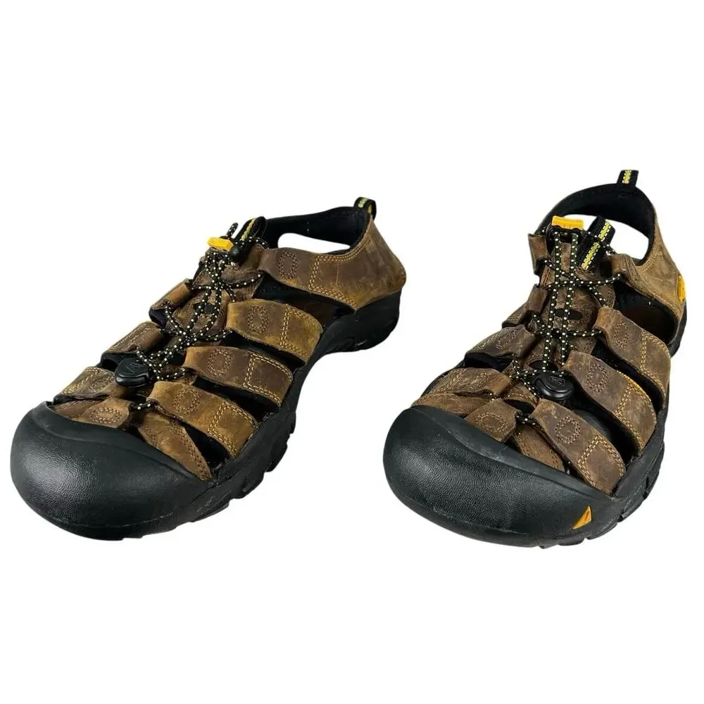 Keen Men’s Newport H2 Brown Leather Trail Hiking Sandal Size US 11
